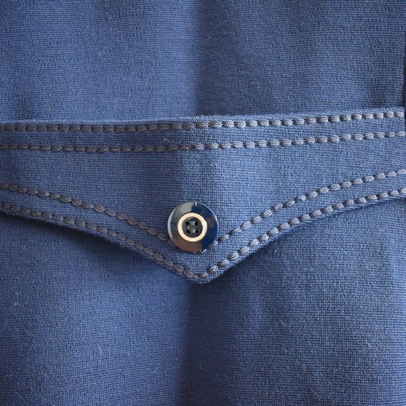 Vintage 1960's Navy Blue Wool Fall/Spring Coat - Picture 4 of 6